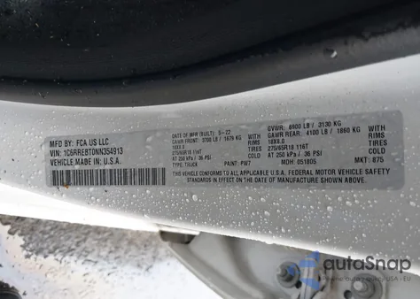 2022 Ram 1500 Big Horn 4X2 6'4 Box from USA, damaged, VIN 1C6RREBT0NN354913